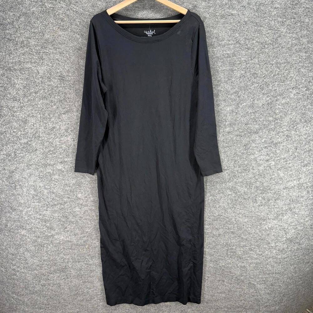 Ingrid & Isabel Dress Women 2XL Black Maxi Long Long Sleeve Stretch Casual